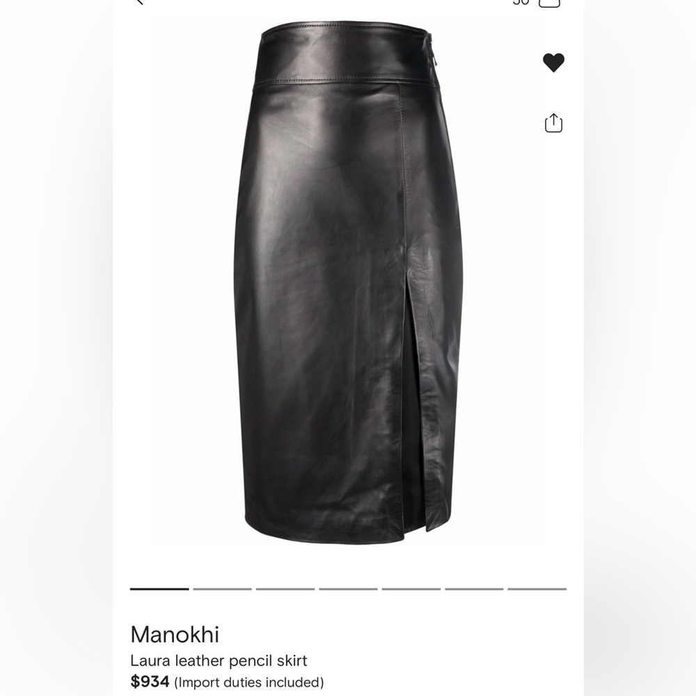 Manokhi Laura Leather Pencil Skirt Size 34 S $934 on Farfetch new with tags